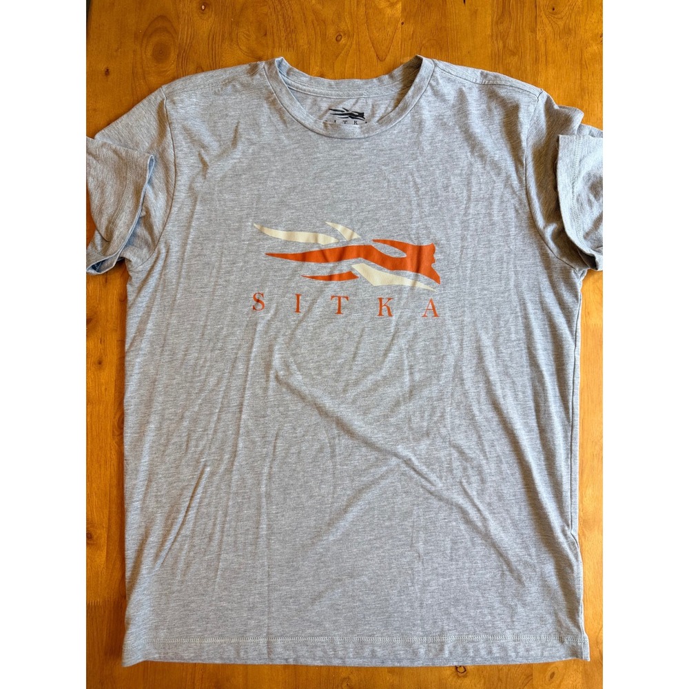 Sitka Gear Mens Large Heather Gray Graphic Logo Short Sleeve T-Shirt 565
